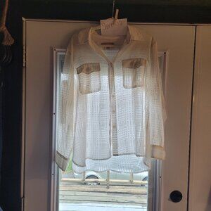 Women's Long Sleeve Sheer Blouse